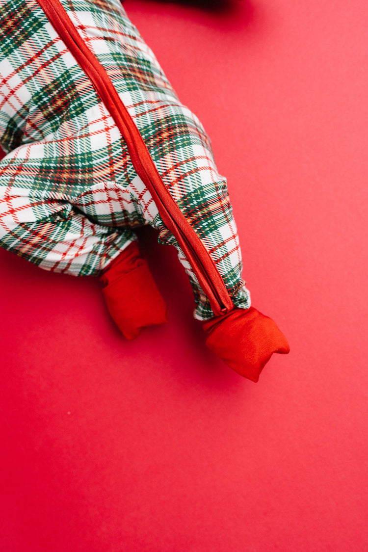 Christmas Plaid Bamboo Sleeper ONE 6-12M LEFT