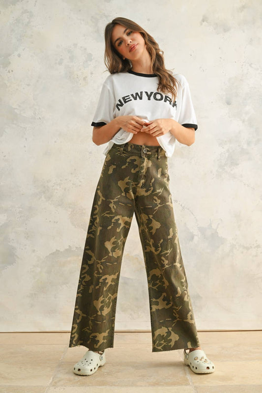 Camo Print Stretch Pants