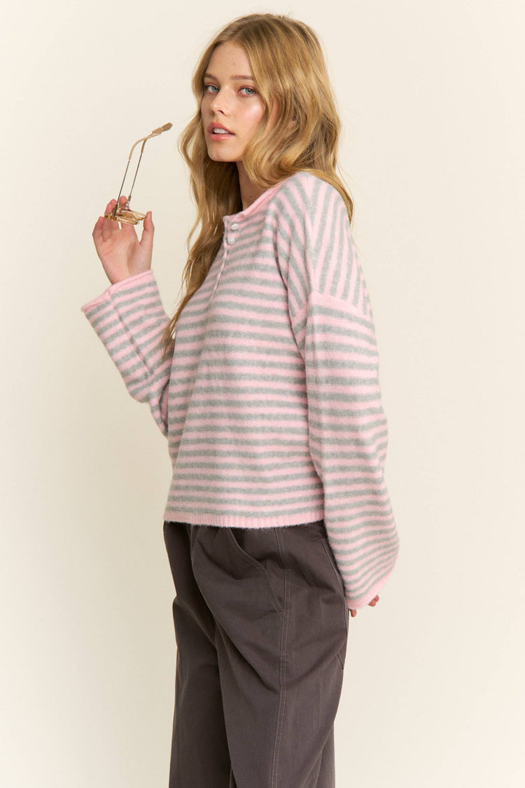 1/12 PRE-ORDER Pink Striped Pullover