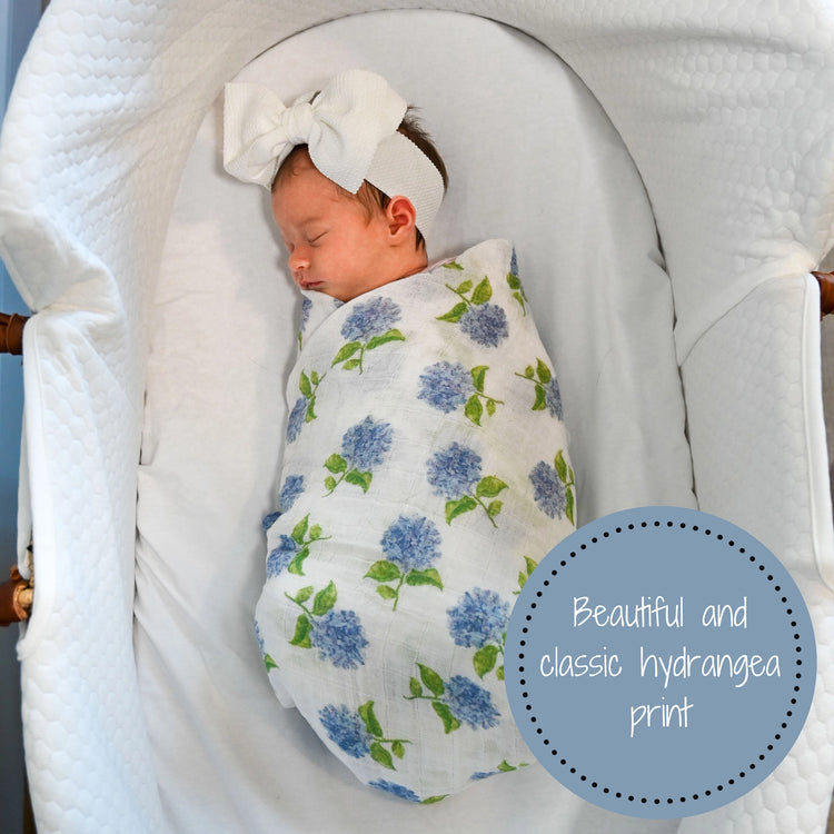 You Had Me at Hydrangea Baby Swaddle Blanket