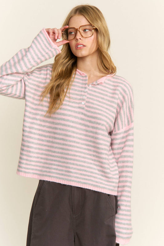 1/12 PRE-ORDER Pink Striped Pullover