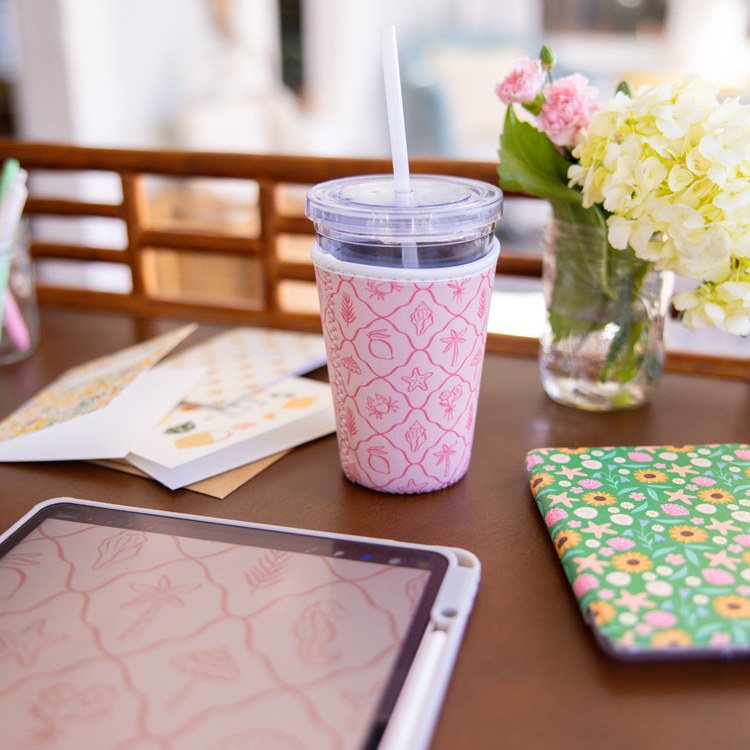 Pink Palm Summer Medium Coffee Sleeve