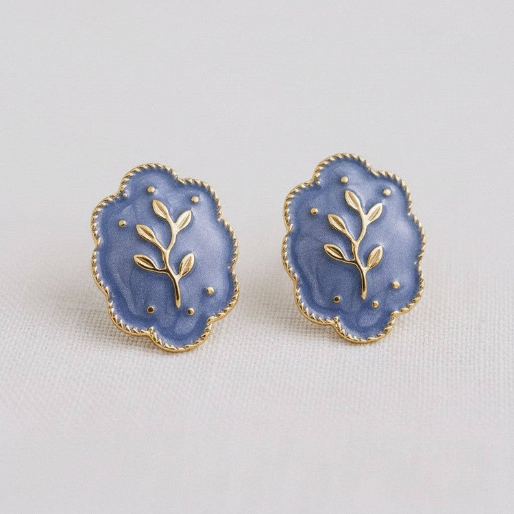 1/14 PRE-ORDER Blue Floral Drop Earrings
