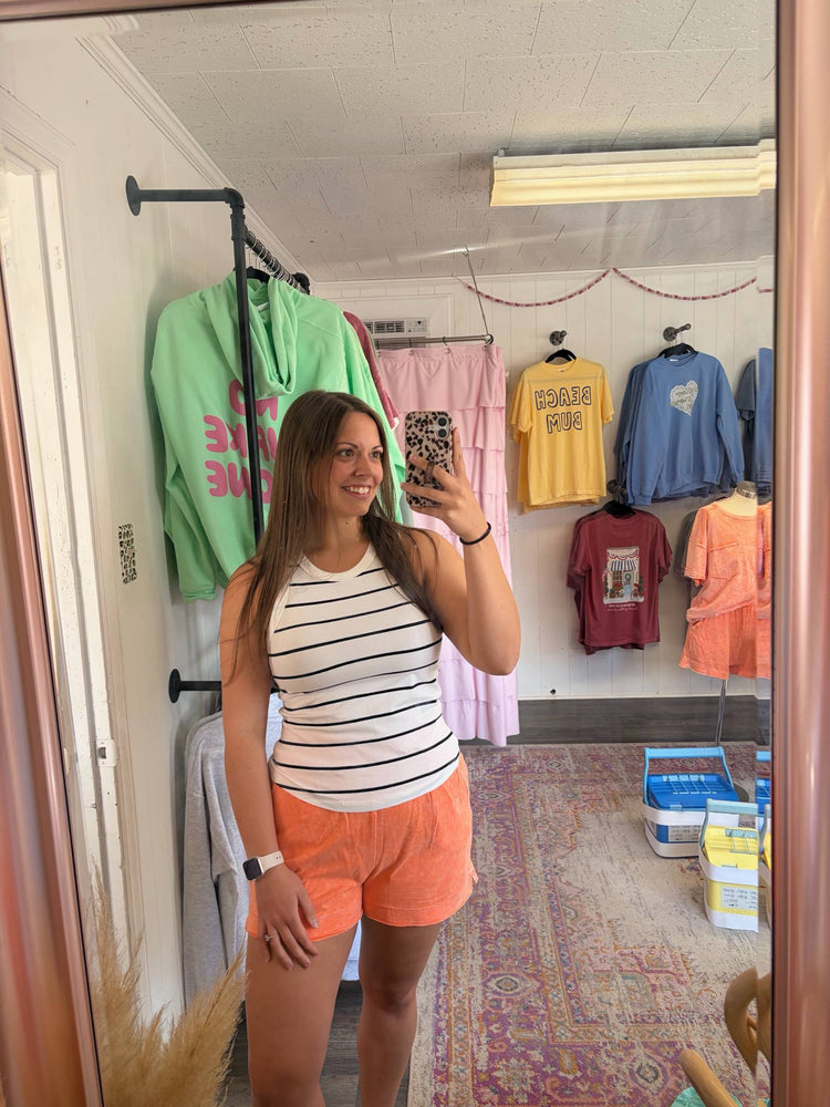 Seaside Stripe Tank - White