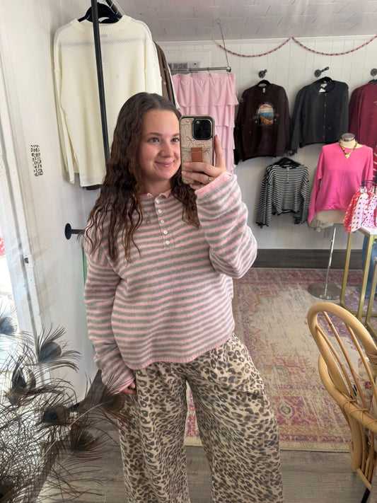 Pink Striped Pullover