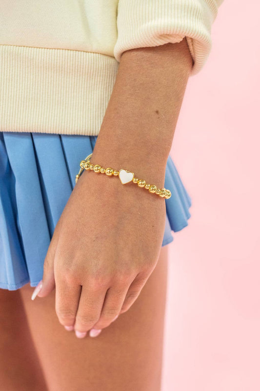 White Golden Heart Bracelet