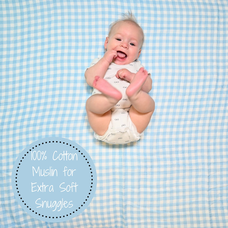 Gingham Style Baby Muslin Cotton Blanket