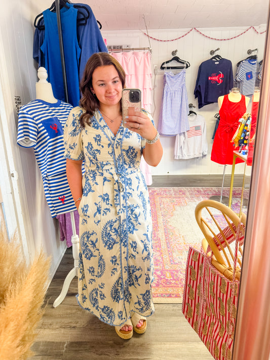 Seaside Scallops Midi Dress