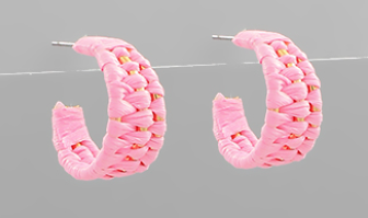 C Shape Raffia Hoops