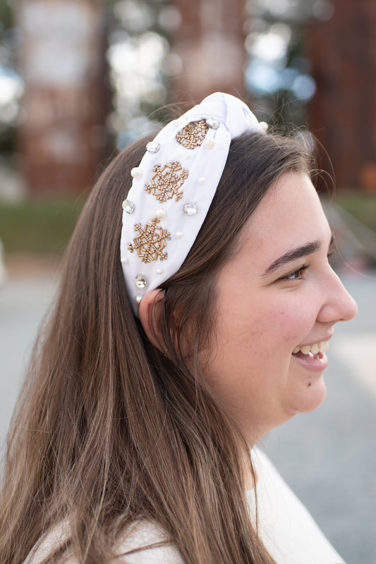 Snowflake Beaded Headband