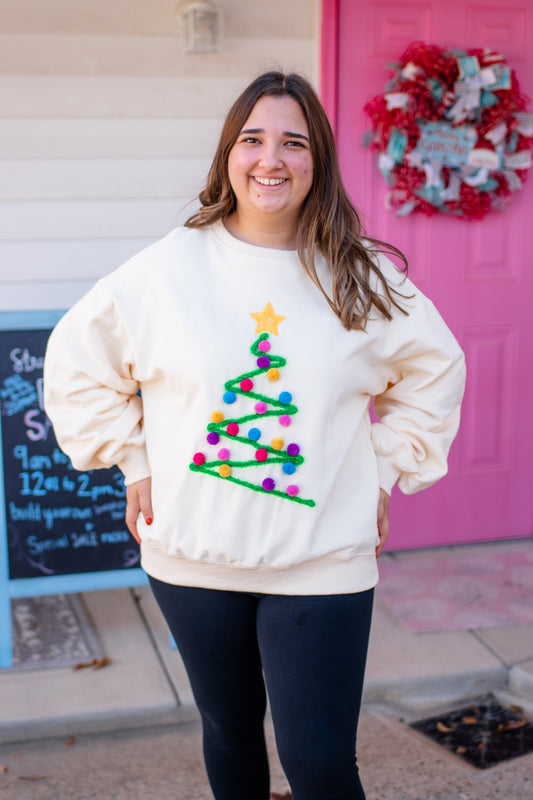 Multicolor Christmas Tree Lurex Sweatshirt