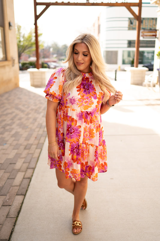 Isla Flower Ruffle Dress
