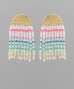Beads Glass Tassel Earrings