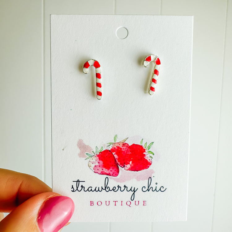 Candy Cane Stud Earring
