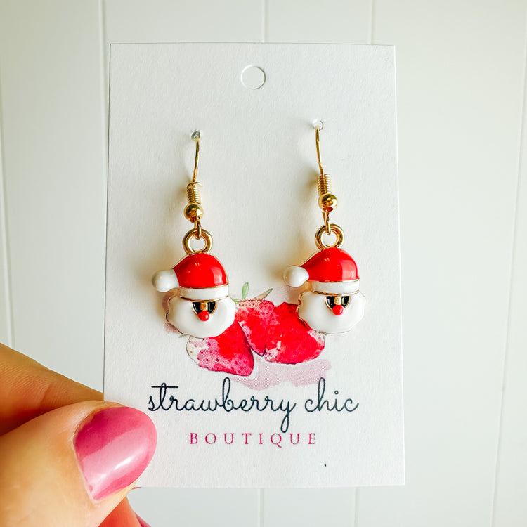 Santa Claus Gold Dangle Earring