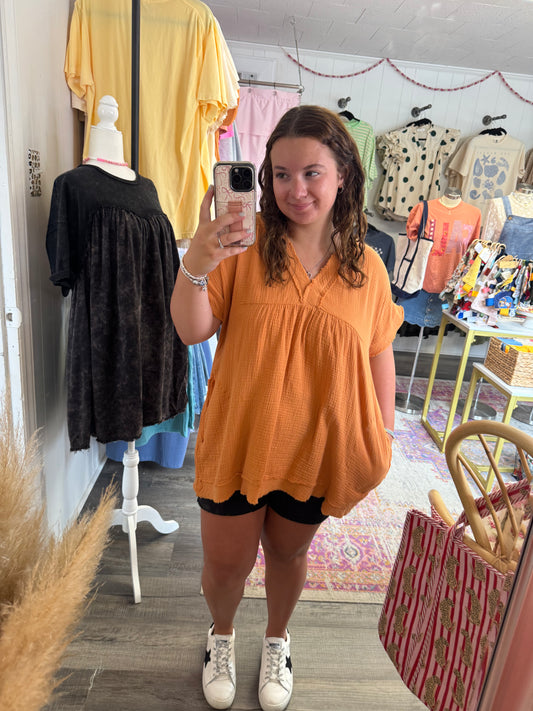 Neutral Days V-neck Top Apricot