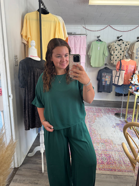 Comfy Green Pants Set ONE LARGE LEFT