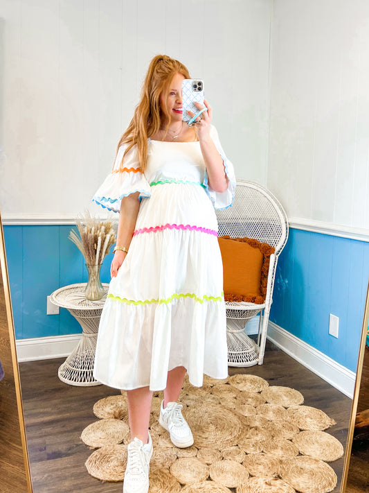 Bright Butterfly Dress White
