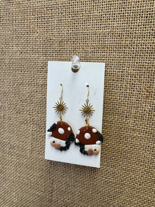 Mushroom Sun Earrings ONE LEFT