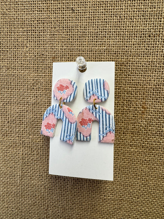 Fall Ribbon Stripe Earrings ONE LEFT