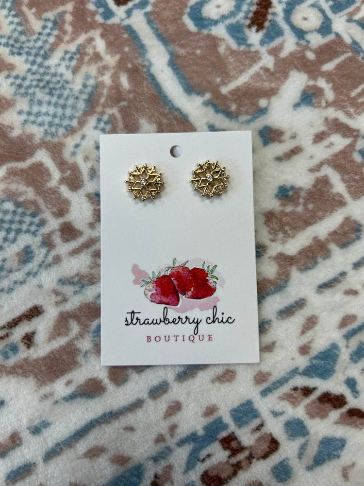 Cubic Zirconia Flower Stud Earrings ONE LEFT