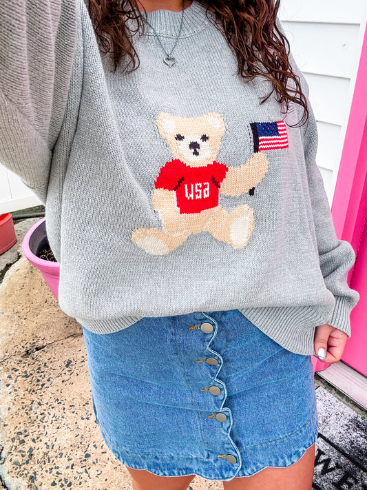 USA Teddy Bear Sweater