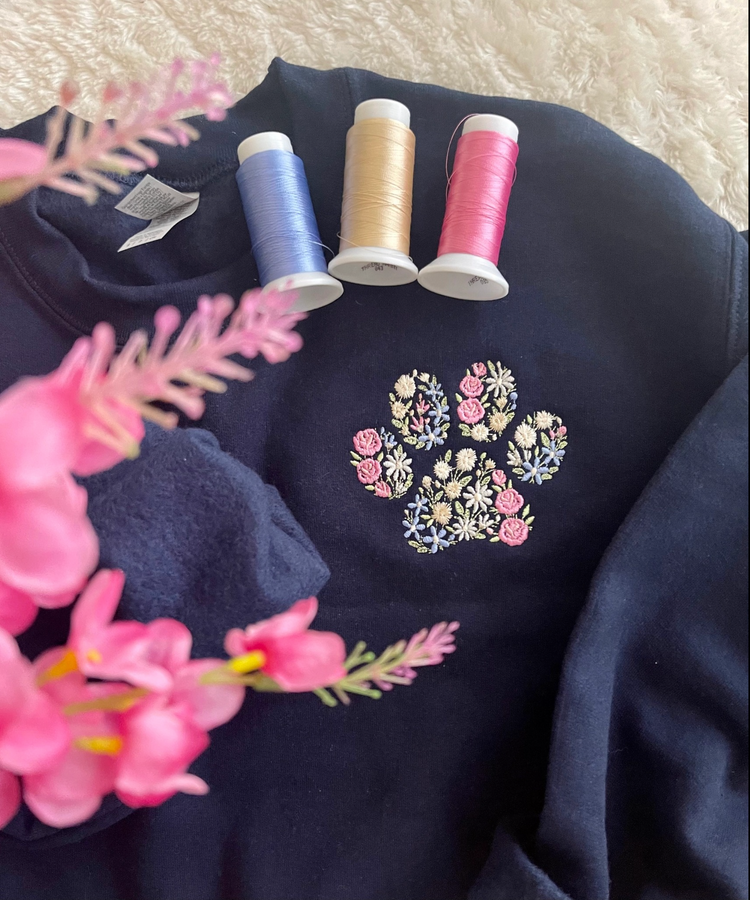 Dog Floral Paw Sweatshirt