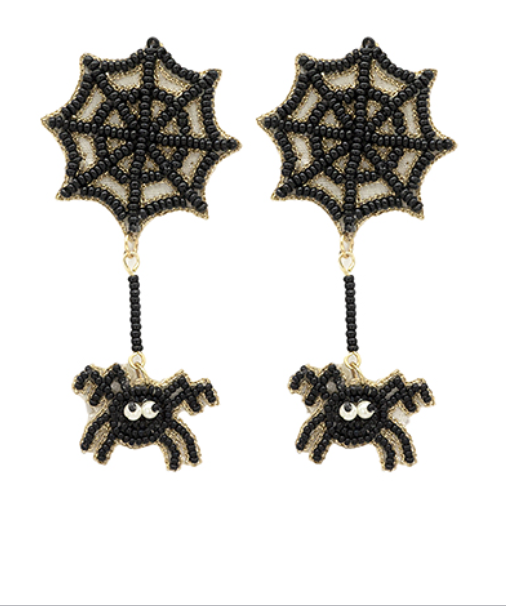 Halloween Spider Web Earrings