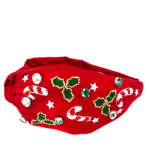Candy Cane & Mistletoe Headband