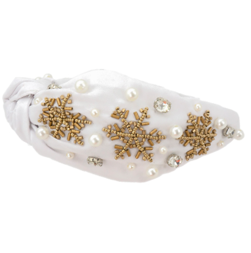 Snowflake Beaded Headband