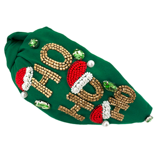 "HO HO HO" Beaded Headband