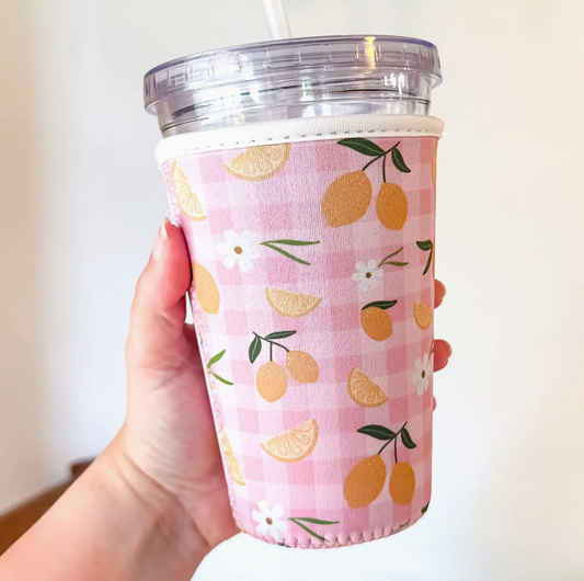 Lemon Gingham Small Coffee Sleeve