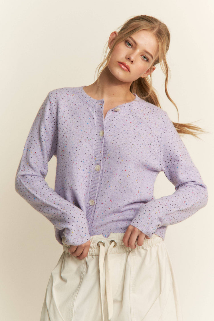 1/12 PRE-ORDER Lavender Polka Dot Cardigan