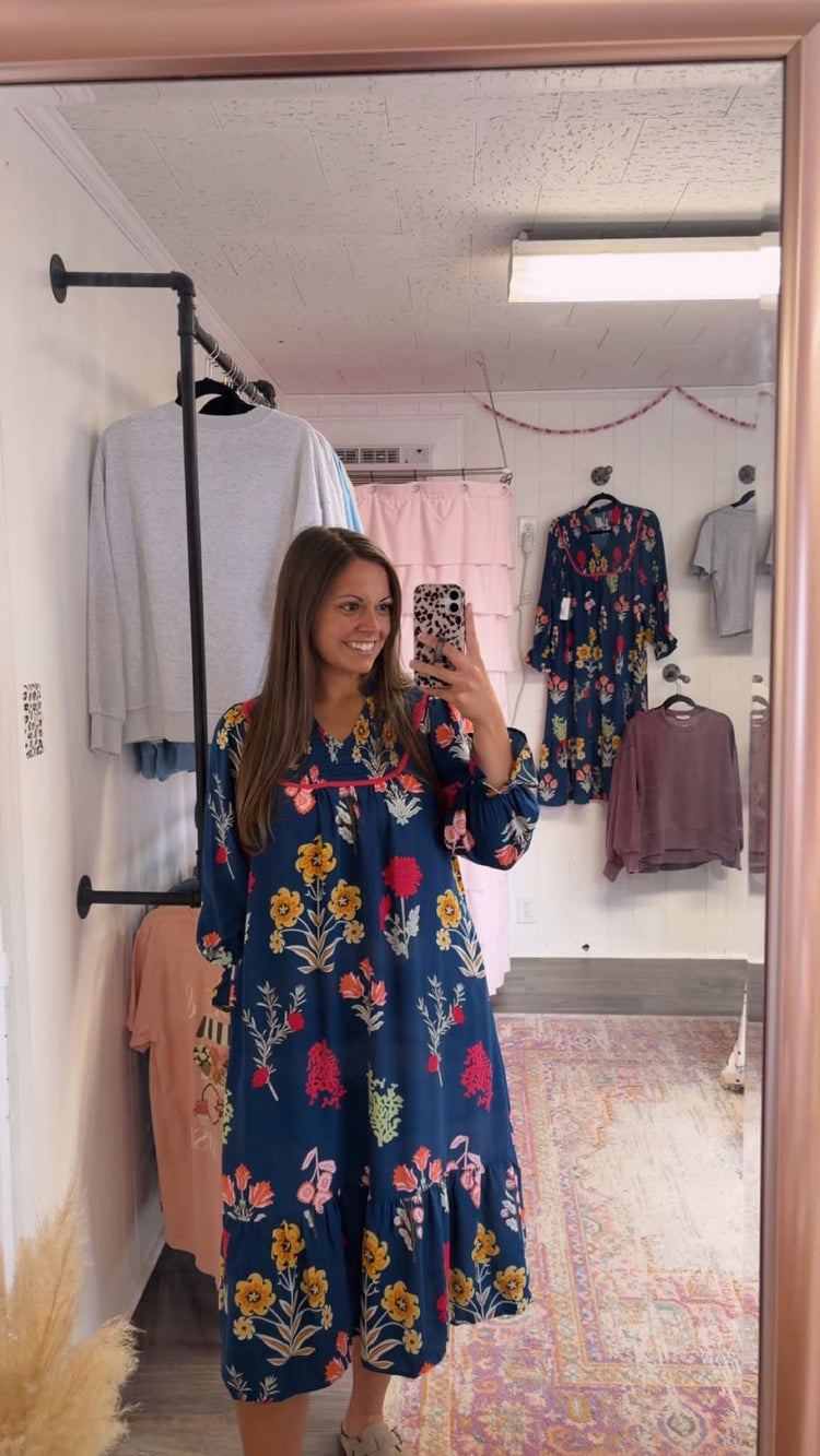 Autumn in Bloom Midi Dress