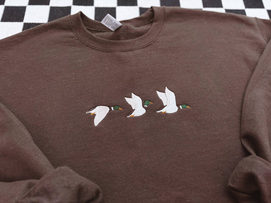 Mallard Duck Embroidered Crewneck