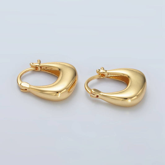 Dome Square Latch Hoop Earrings