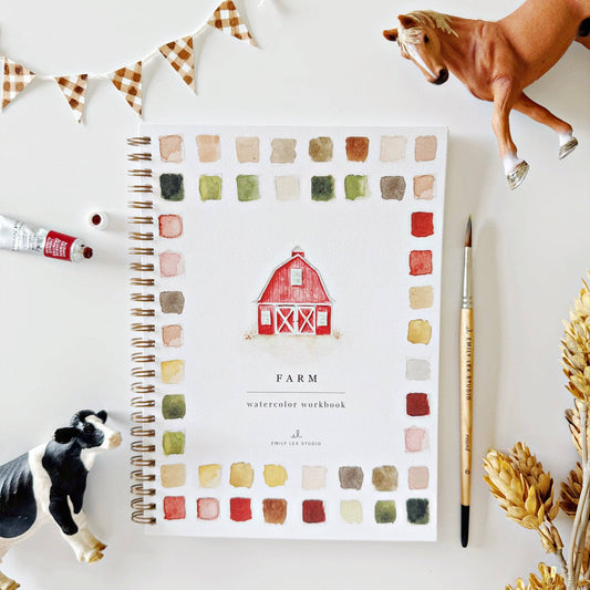 PRE-ORDER 11/21 ETA  Farm watercolor workbook