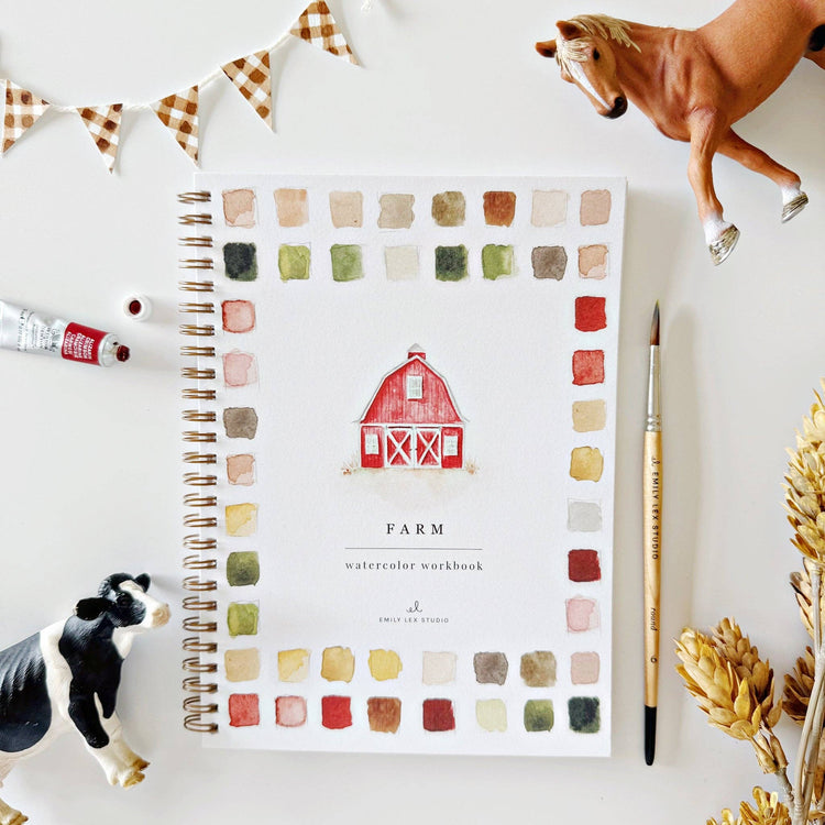 PRE-ORDER 11/21 ETA  Farm watercolor workbook