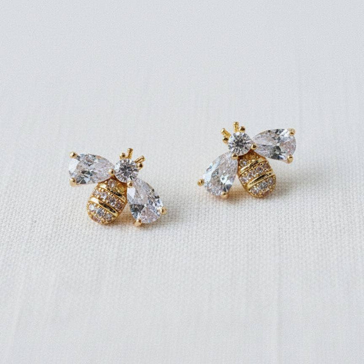 1/14 PRE-ORDER Cubic Zirconia Bee Stud Earrings
