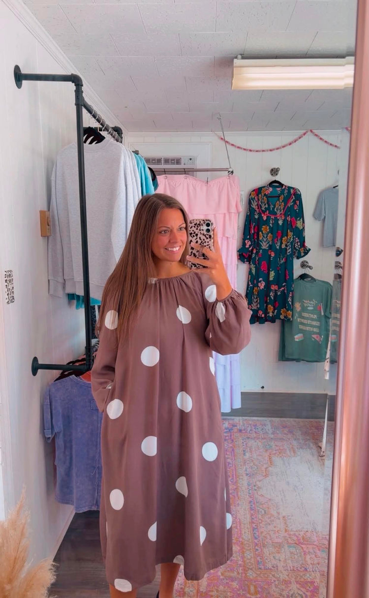 Pretty in Polka Dots Midi Dress ONE SMALL LEFT