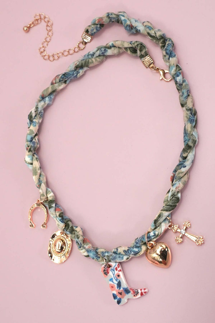 Horseshoe Scarf Charm Necklace ONE LEFT