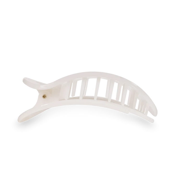Teleties Coconut White Small Flat Round Clip