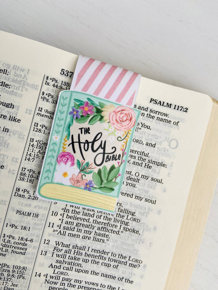 PRE-ORDER 12/1 ETA Holy Bible Floral Magnetic Bookmark