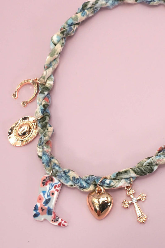 Horseshoe Scarf Charm Necklace ONE LEFT