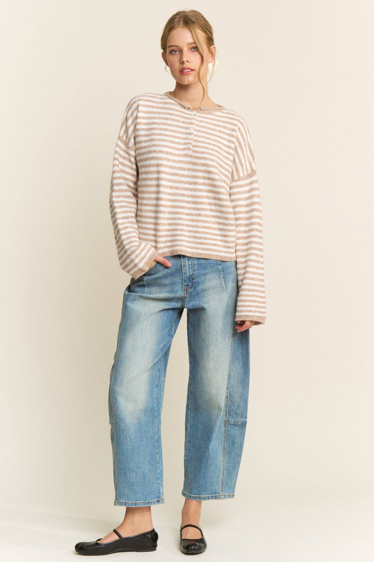 1/12 PRE-ORDER Oatmeal Striped Pullover