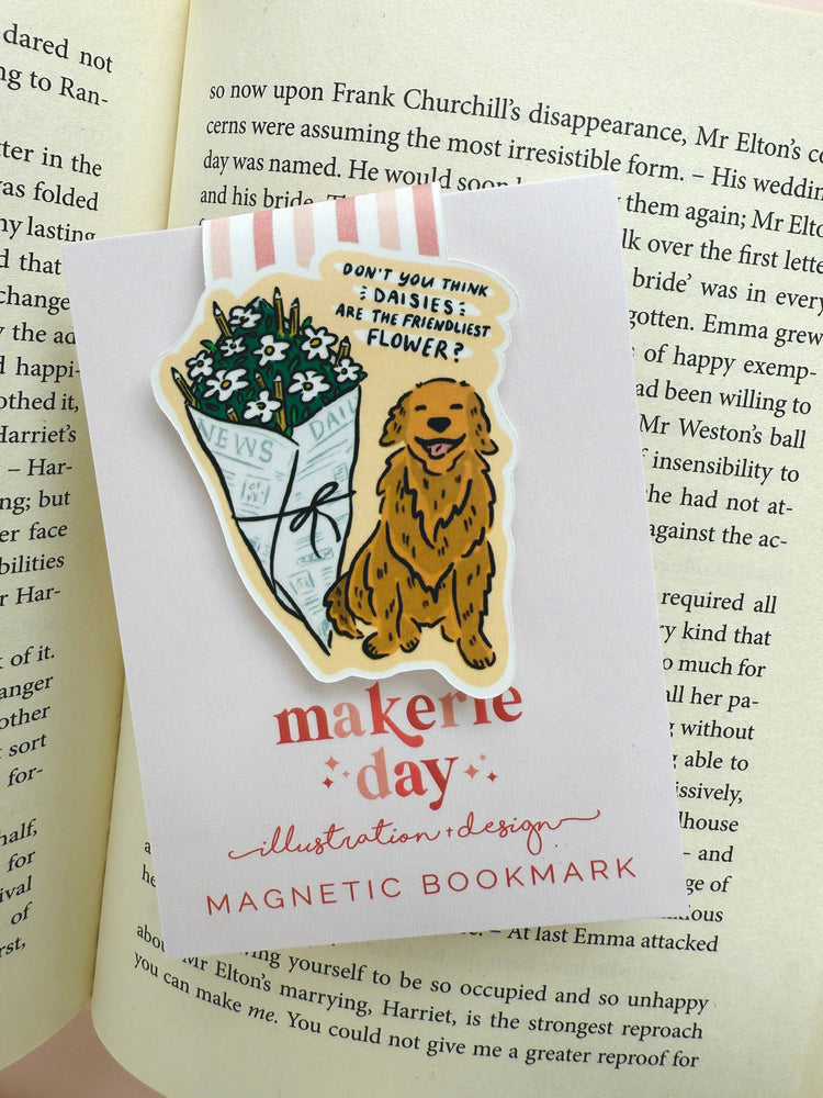 PRE-ORDER 12/1 ETA You've Got Mail | Golden Retriever Magnetic Bookmark