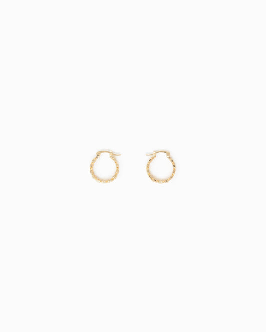 Gold Checkered Pattern Cutout Hoops ONE LEFT