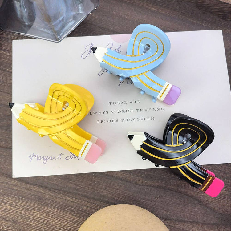 Yellow Twisted Pencil Hair Clip PRE-ORDER
