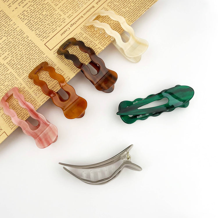 Brown Wavy Barrette Hair Clip PRE-ORDER