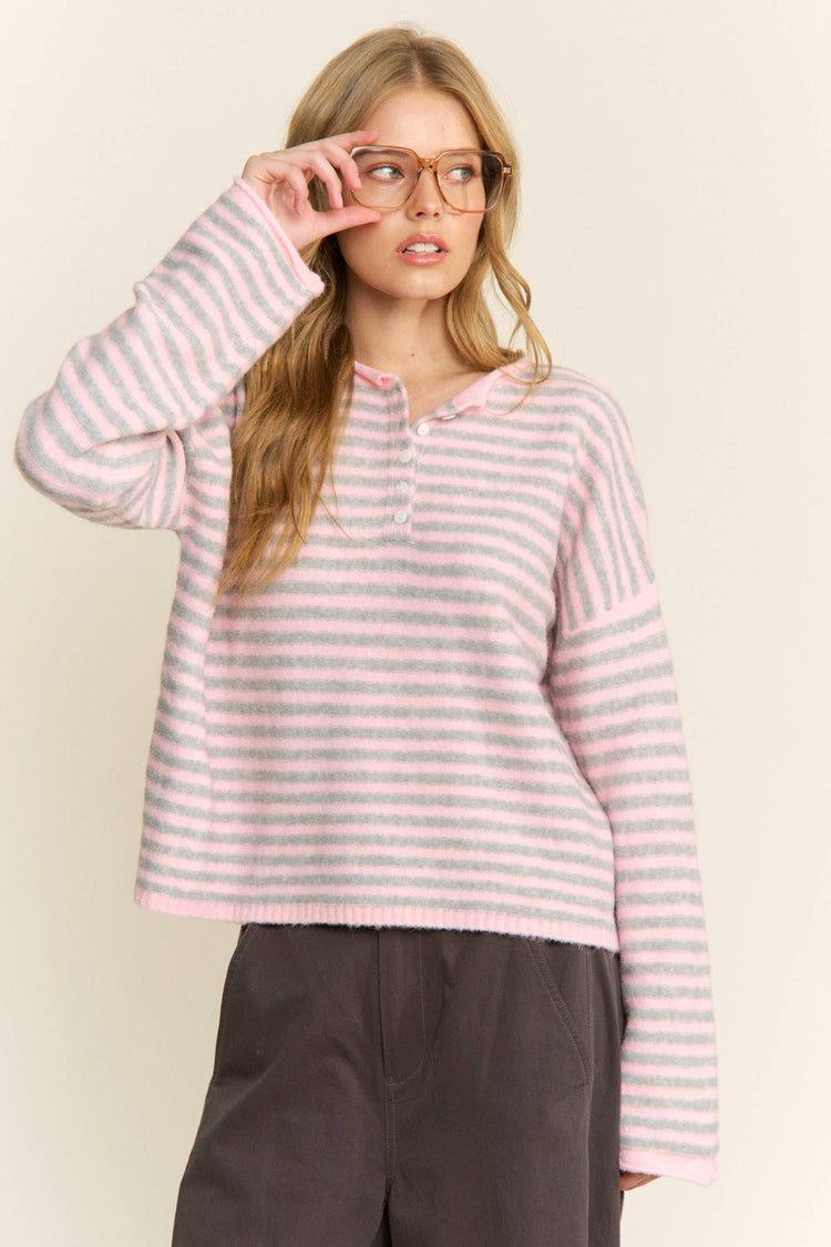 1/12 PRE-ORDER Pink Striped Pullover